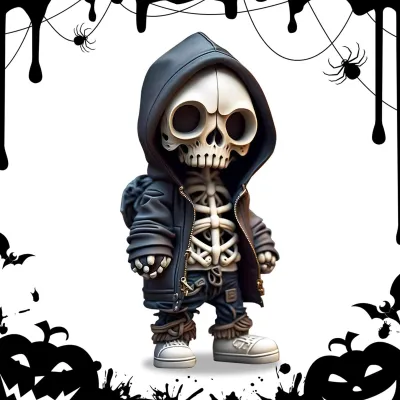 Obrázek produktu pro Dekorace s motivem kostry, vhodná pro Halloween a gotický styl