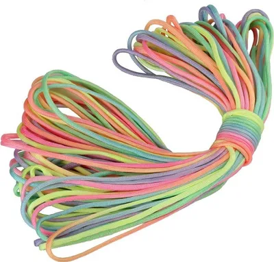 Produktbild von 5m Farbe-2 Regenbogen hell Paracord 550 Fallschirmschnur Nylonleine