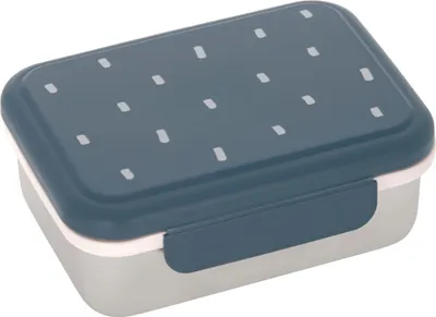 Obrázek produktu pro LÄSSIG dětský box na svačinu z nerezové oceli box na svačinu udržitelný box pro mateřské školy/ Happy Prints půlnoční modrá