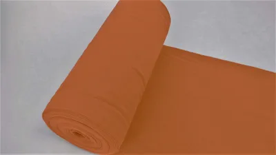 Produktbild von Bündchenstoff LUC Steinrot, Uni 270 g/m², Strickschlauch glatt/fein, 35 cm breiter Schlauch, 25 cm lang, Meterware