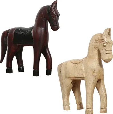Produktbild von 2er Set Dekorative Statue Tierskulptur Objekt Pferd Dekoration
