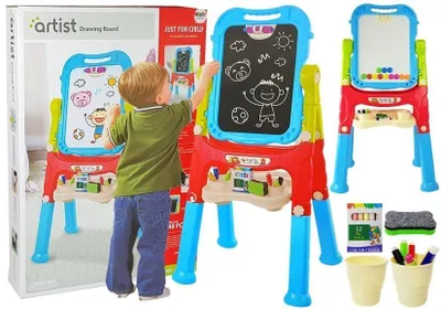 Obrázek produktu pro Magnetická tabule Křídová 2v1 Modro-červená