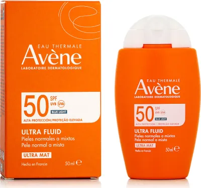 Zdjęcie produktu dla Avene Ultra Fluid Unsichtbar, Kremowy, Ciało, 50 ml, Butelka, Pomarańczowy, Francja