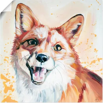 Produktbild von ARTland Poster Lächelnder Fuchs Größe: 40x40 cm