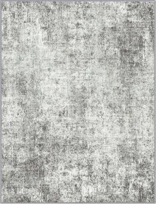 Productafbeelding van Vloerkleed 80x300 cm, grijs wit, laagpolig, antislip, wasbaar, voor woonkamer