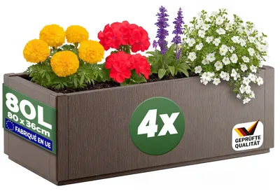 Immagine prodotto di CASARIA® Fioriera da Esterno Ethica in Plastica 4x 80L 80x36x35cm