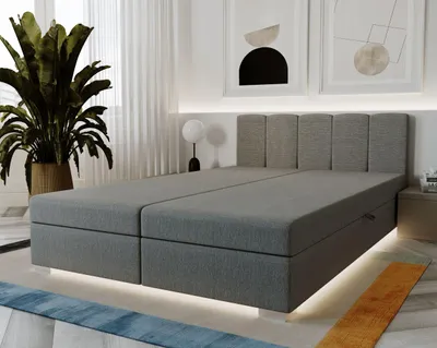 Obrázok produktu pre Manželská posteľ 160x195 INEJ 1 - svetlo šedá
