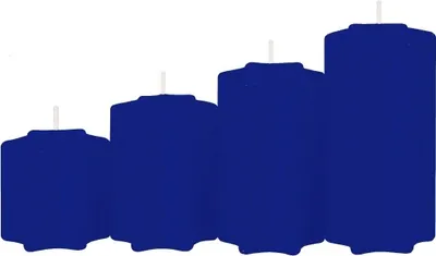 Produktbild von 4er Set Sternkerzen abgestuft Royalblau Ø 5 cm