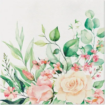 Produktbild von Premium Airlaid Servietten, "Floral Moments", 1/4, 40 x 40 cm 50 Stück.