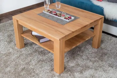 Produktbild von Couchtisch Wooden Nature 420 Kernbuche massiv - 80 x 80 x 45 cm (B x T x H)