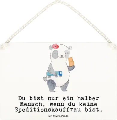 Produktbild von Mr. & Mrs. Panda Schild Speditionskauffrau Herz DIN A6 - Weiß - Geschenk, wandhänger, kleine aufmerksamkeit, Wandbild Holz, Türschild, holzbild
