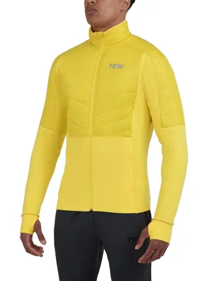 Produktbild von TCA Herren Excel Runner ganzjährige, leichte, wasserabweisende verstaubare Laufjacke - Gelb, M