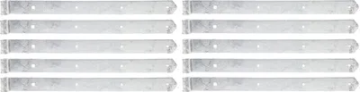 Zdjęcie produktu dla Alberts 845179 Zawias żaluzjowy, prosty, zaokrąglony, ocynkowany ogniowo, rolka Ø13 mm, rozmiar 500 x 40 mm, zestaw 10 szt