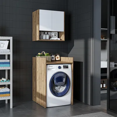 Produktbild von Roomart Waschmaschinen-Überbauschrank 65 cm breit, Eiche