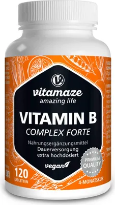 Produktbild von Vitamin B Complex extra hochdosiert vegan Tabl. 120 St
