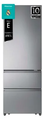 Obrázek produktu pro Hisense RT641N4AIE, 495 l, Beznámrazový systém (chladnička), N-ST, 39 dB, E, Nerezová ocel
