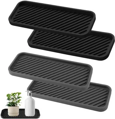 Immagine prodotto di Set di 4 tappetini in silicone Unyqoos®: multifunzionali, antiscivolo e resistenti al calore, ideali per cucina e bagno, lavabili in lavastoviglie