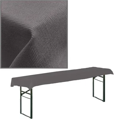 Immagine prodotto di Tovaglia in tessuto con finitura ruvida, 90x240 cm, antracite, per panche da birreria