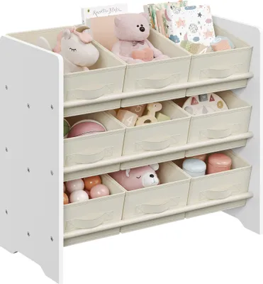 Produktbild von SONGMICS Spielzeugtruhe Kinderregal Kinder Bücherregal mit 9 Aufbewahrungsboxen