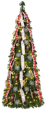 Produktbild von Weihnachtsbaum LY-69, 150 cm, LED, 11 Lichtmodi, grün