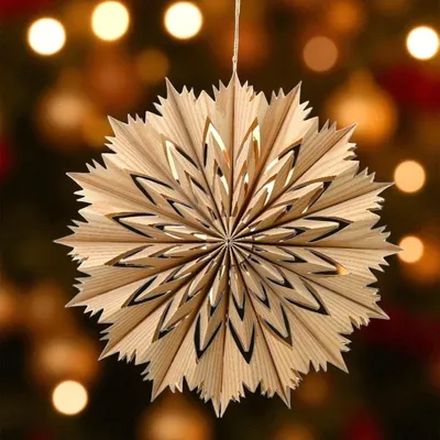 Produktbild von Papier-Weihnachtsstern zum Aufhängen - rundes Design - 40 cm