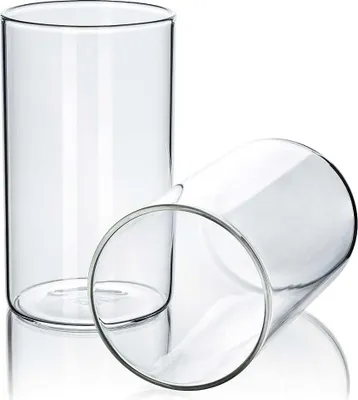 Immagine prodotto di Portacandele in vetro borosilicato, altezza 120 mm, diametro 70 mm, set da 2, adatto per interni ed esterni