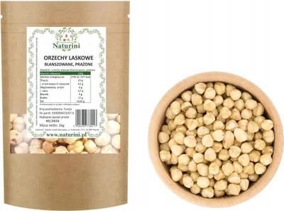 Zdjęcie produktu dla Orzechy laskowe blanszowane i prażone PYSZNE DO MUSLI 1kg