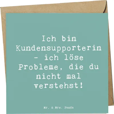 Produktbild von Mr. & Mrs. Panda Grußkarte Spruch Kundensupporterin Heldin - Meeresbrise - Geschenk, doppelkarte, Geschenke für Berufstätige, Berufsalltag, faltkarte, Berufsleben, Beruf