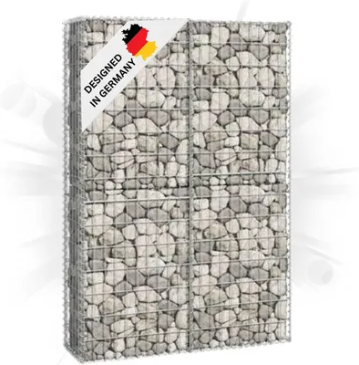 Produktbild von DELUKE® Gabionensäule Steinsäule MISA aus Stahl | für Außenbereich | 150x100x30cm | Steinkorb Gabionengitter Ziergabione Steingabione Drahtkorb befüllbar