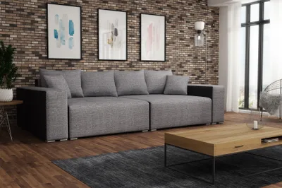 Produktbild von Big Sofa Couchgarnitur REGGIO Megasofa mit Schlaffunktion Schwarz-Grau