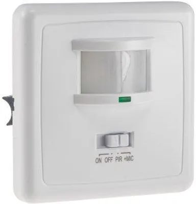 Produktbild von Unterputz PIR-Bewegungsmelder 160° mit Klatschsensor, 3-Draht Technik, weiß