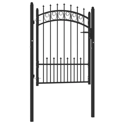 Immagine prodotto di Cancello per recinzione EMMEN con punte in acciaio 104x109,5 cm Nero
