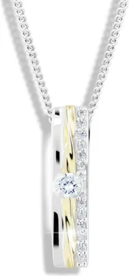 Immagine prodotto di Collana bicolore in argento con zirconi M46025