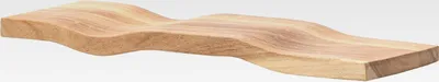 Produktbild von Wandregal Akazie Massivholz 40cm - Schwebendes Design Regal für die Wand Holz massiv - Hängeregal in Wellenform - Wandboard aus Echtholz