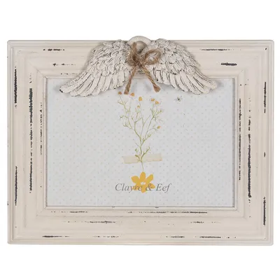 Image de Clayre & Eef Cadre photo 18x13 cm blanc MDF