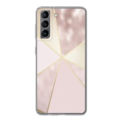 Produktbild von MuchoWow® Handyhülle Schutzhülle Hülle für Samsung Galaxy S21 Marmor - Rosa - Gold - Schick Silikon Softcase Handy Hülle - Softcase
