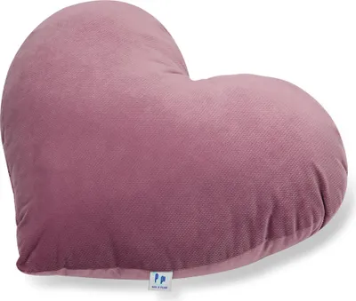 Produktbild von Pepi Kuschelkissen in Herz Form - Handgenäht Antiallergenes Herzkissen 48×43 cm - weiches Kinderkissen Dekokissen für Babys Plüschherz - Heart Old Ros