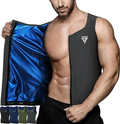 Produktbild von RDX Herren Sauna Shirt Sauna Weste Schwitzanzug Herren Body Shaper Workout Hot Tank Top Bauch Abnehmen Shapewear