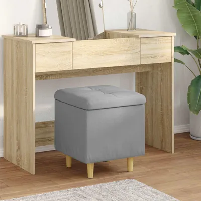 Produktbild von "Schlussverkauf" Ottoman mit Stauraum Hellgrau 40x40x45 cm Stoff - Barhocker C640