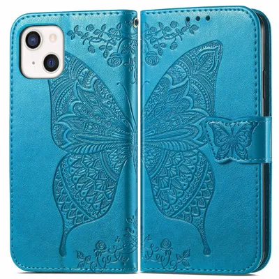Zdjęcie produktu dla König Design Etui kompatybilne z Apple iPhone 13 Etui na telefon komórkowy ze skóry syntetycznej - Niebieskie etui na telefon komórkowy