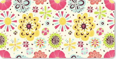 Produktbild von MuchoWow® Mauspad Mousepad Herz - Blumen - Muster 60x30 cm - Mousepads - Maus Mat - Pad - Mausunterlage - Nachhaltig
