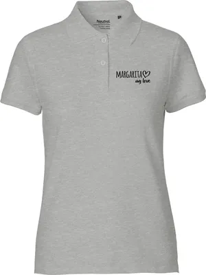 Produktbild von Huuraa Damen Polo Shirt Margarita Island my love XL Sport Grey Bio Baumwolle Fairtrade Poloshirt Geschenkidee