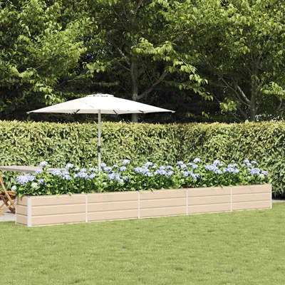 Produktbild von "Schlussverkauf" Pflanzkübel im Garten - 1 pc - Blumenbeet/Gartenbeet - Elfenbein 480x50x45 cm Verzinkter Stahl C13516