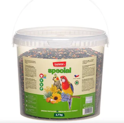 Produktbild von Darwin's Spezialfutter für mittelgroße Papageien - 2,5 kg Naturnahe, vitaminreiche Mischung für optimale Gesundheit und schönes Gefieder.