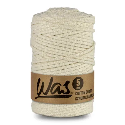 Produktbild von Baumwollkordel  Geflochtene Baumwollschnur  Polyesterkernschnur  Für Makramee  Makramee-Seil Bastelkordel  5mm  100m Elfenbein DIY  WAS