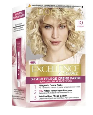 Zdjęcie produktu dla Loreal, Excellence Creme, Farba do wlosow 10, 1 sztuka (PRODUKT Z NIEMIEC)