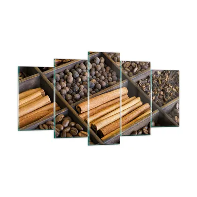 Produktbild von Bilder auf glas - Zimt Vanille Kaffee Getreide - 160x85cm - Glasbilder - Wandbilder - Kunstdruck - zum Aufhängen bereit - Wanddekoration aus Glas - Glas Bilder - Wandbild auf Glas - GEA160x85-2311