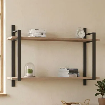 Produktbild von Pralungo - Regal, 90x22x60h cm Eichenbraun, 2 Böden