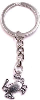 Produktbild von Onwomania Schlüsselanhänger Krabbe Crab Meer Silber Metall Anhänger Charm
