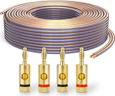 Immagine prodotto di Cavo per diffusori PureLink OFC 2x4,00 mm² (0,10 mm), 10,0 m, trasparente, set con 4 connettori a banana